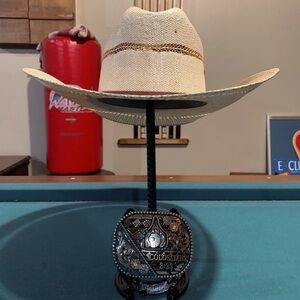 Homemade Black Buckle & Hat Display